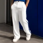 Men's Dress Pants Trousers Suit Pants Patchwork Front Pocket Straight Leg Color Block Comfort Business Daily Holiday Fashion Chic & Modern Black White