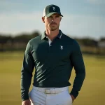 Men's Sport Polo Golf Shirt Casual Sports Lapel Long Sleeve Fashion Basic Button Spring & Fall Regular Fit Dark Green Sport Polo