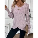 T shirt Tee Women's Pink Blue Gray Plain Casual Fashion Round Neck Regular Fit S