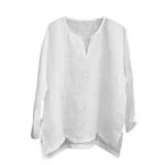 Men's Linen Shirt Shirt Summer Shirt Beach Shirt Light Blue ArmyGreen Black Long Sleeve Solid Color Collar Street Hawaiian Clothing Apparel