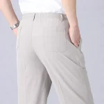 Men's Dress Pants Trousers Chinos Elastic Waist Plain Comfort Breathable Wedding Business Casual Fashion Classic Black Navy Blue High Waist Stretchy