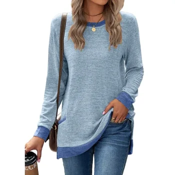 Women's T shirt Tee Color Block Valentine's Day Daily Puff Sleeve Black Army Green Red Print Long Sleeve Basic Round Neck Fall & Winter