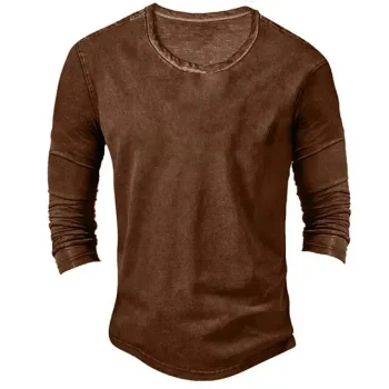 Men's T shirt Tee Henley Shirt Tee Top Long Sleeve Shirt Plain Henley Street Vacation Long Sleeve Clothing Apparel Vintage Fashion Basic