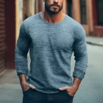 Men's T shirt Tee Tee Top Long Sleeve Shirt Plain Crew Neck Street Vacation Long Sleeve Clothing Apparel Fashion Designer Basic