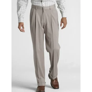 Men's Dress Pants Trousers Pleated Pants Suit Pants Pocket Plain Comfort Breathable Outdoor Daily Going out Fashion Casual Black Apricot