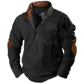 Men's T shirt Tee Zip Half Shirt Tee Top Long Sleeve Shirt Color Block Quarter Zip Street Vacation Long Sleeve Patchwork Clothing Apparel Fashion Designer Basic